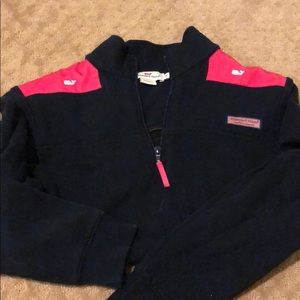 navy and pink VV shep shirt